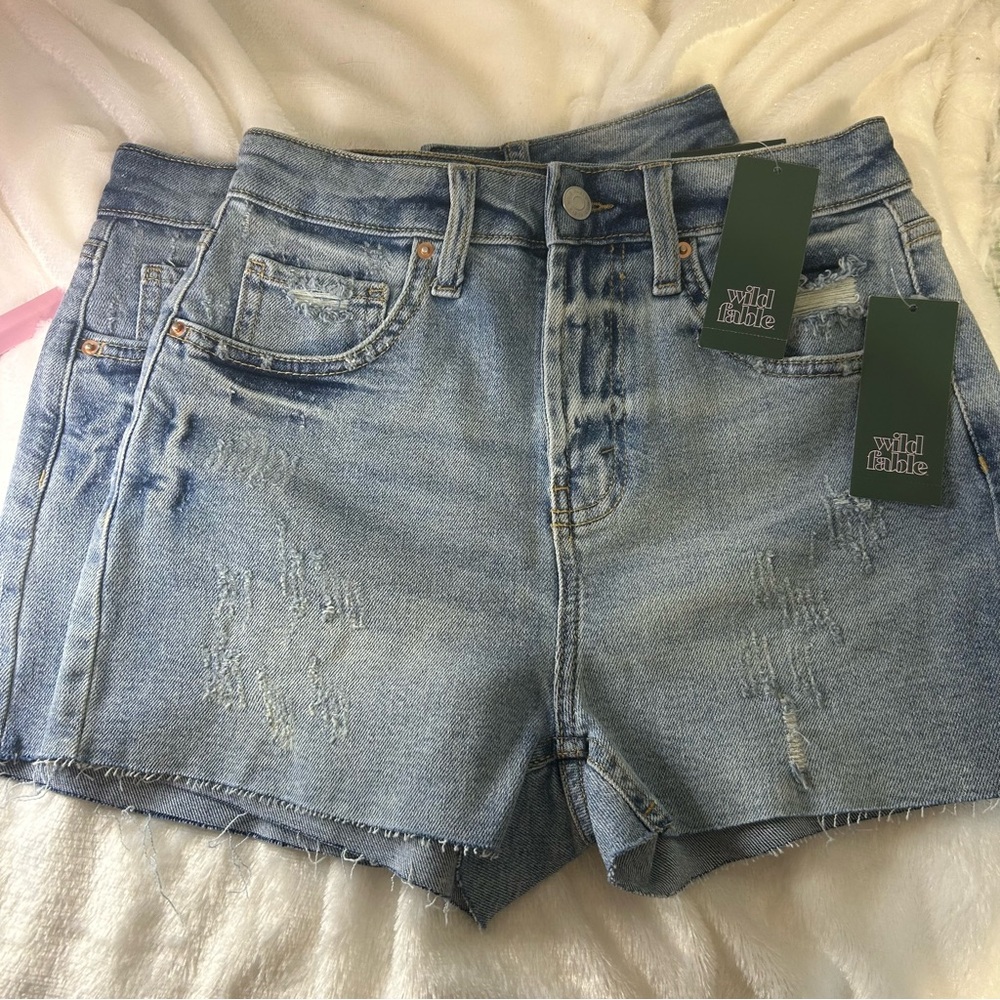 Wild Fable size 0/25 Distressed Light Blue Jean‎ Shorts. 2 lot.